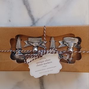 Pottery Barn Antique Silver Cheese Markers